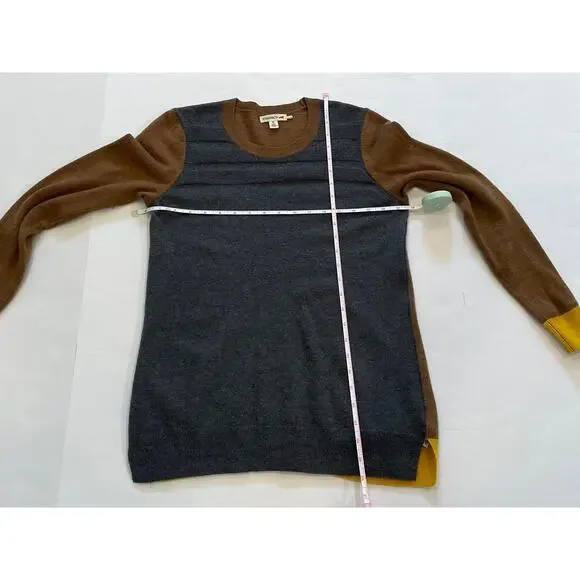 Toad & Co Lambswool Blend Colorblock Neutrals Trillium Crewneck Sweater, S - Picture 10 of 12